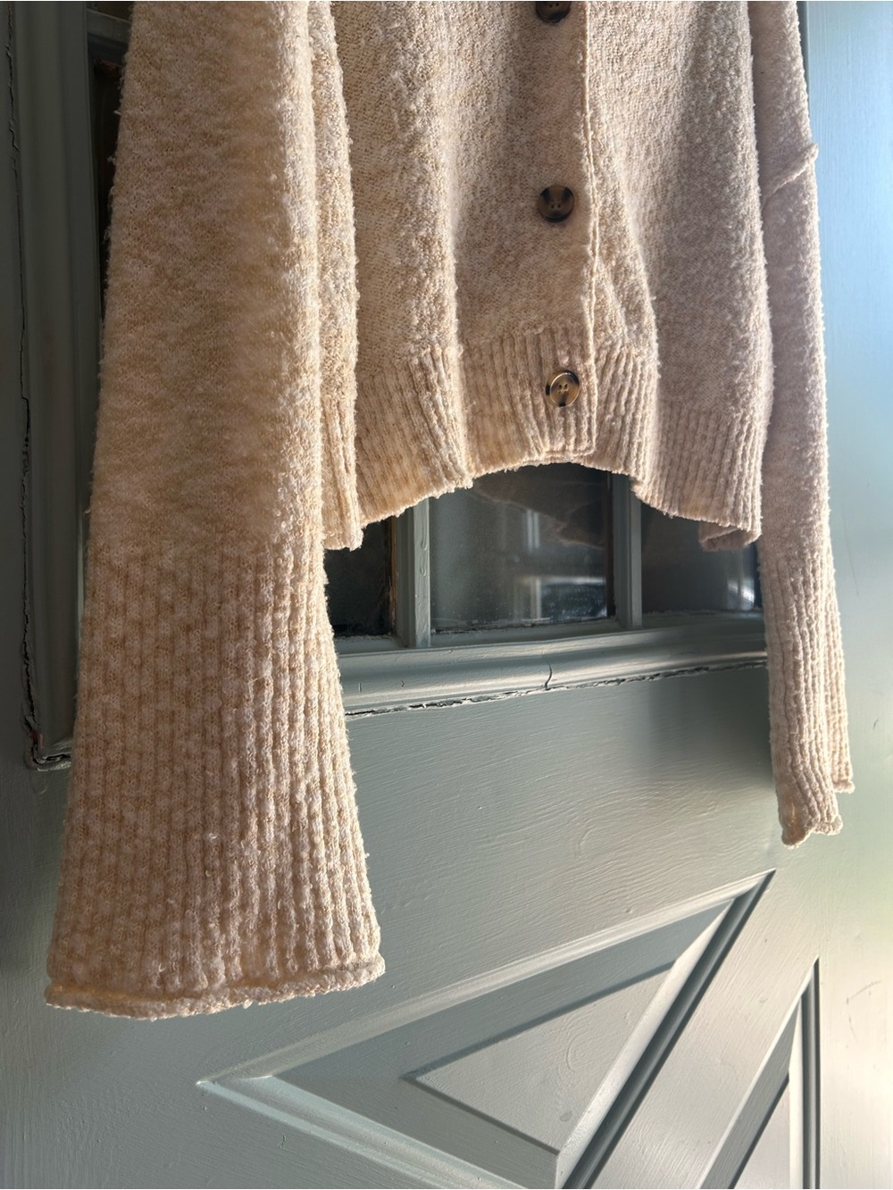 Willow & Root Buckle BKE Marled Knit Oversized Cardigan Sweater Cream Off White - Picture 4 of 9